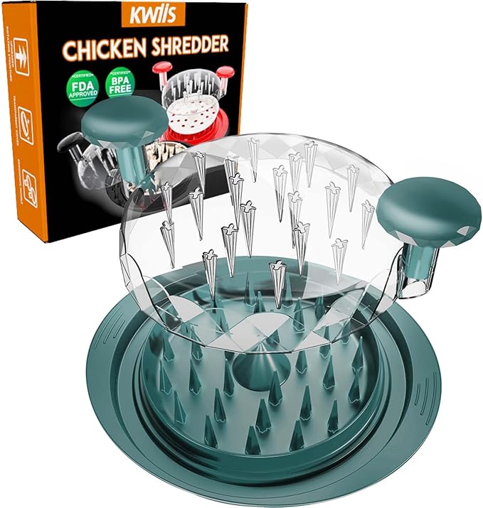 Chicken Shredder Tool Twist, 11" Heavy Duty Large Chicken Shredder, Meat Grinders Gadgets Machine, BPA Free, Strong Anti-Slip, Dishwasher Safe, Suitable for Pork Beef Chicken, Green