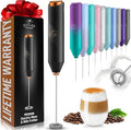 Zulay Kitchen Milk Frother Handheld Battery Operated – Electric Drink Mixer for Coffee, Lattes, Cappuccinos, Matcha & Hot Chocolate – Portable Foam Maker & Coffee Bar Accessory - Alpha Black Copper