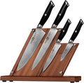 Klaus Meyer Empira 5 Piece Damascus Kitchen Knife Set With Magnetic Block | VG-10 Damascus Steel, Full Tang, Ultra Sharpness, Ergonomic ABS Handle, Strong Magnetic Block, Ideal Gift For Passionate Chef