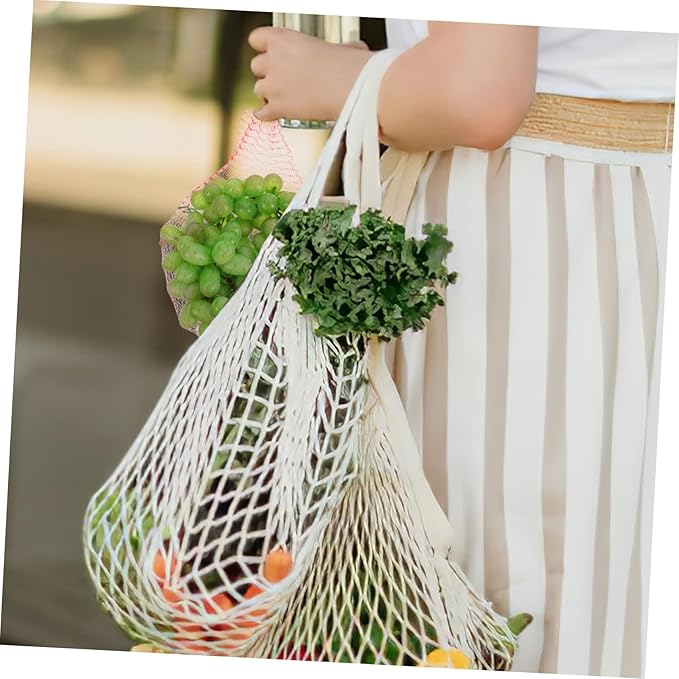 Happyyami 500 Pcs Fruit and Vegetable Mesh Bag Fruit Mesh Bag Garlic Bag Produce Bags Reusable Washable Cooking Mesh Bag Plastic Favor Bags Fruit and Veggie Pouches Rope Net Shopping Onion