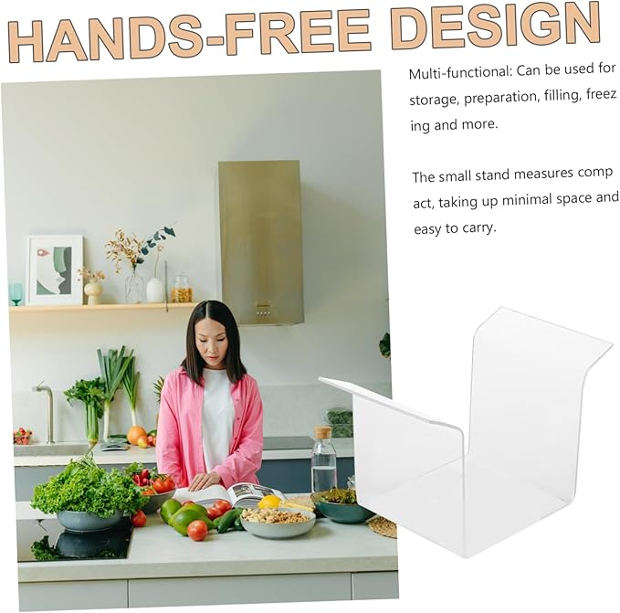 Hands Food Prep Bag Holder Stand Space-saving Bag Rack Versatile Storage for Kitchen Camping and More Sturdy Design Minimal Counter Space Usage