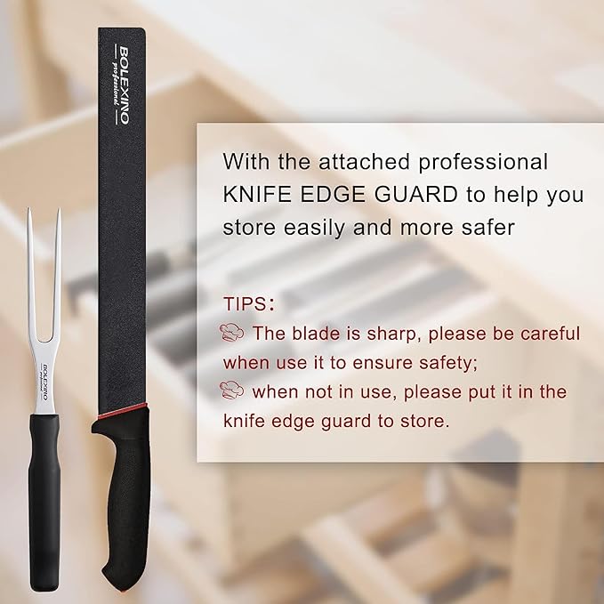 12" Carving Knife Set for Slicing, Sharp Premium Ham Slicer Knife, Great for Cut Roasts, Meats, Fruits and Vegetables
