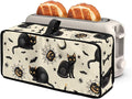 Halloween Toaster Covers 2 Slice Long Slot Cat Pumpkin Toaster Cover Decorative Dust-proof Small Appliance Covers, Easy to Fold and Carry Bread Maker Cover