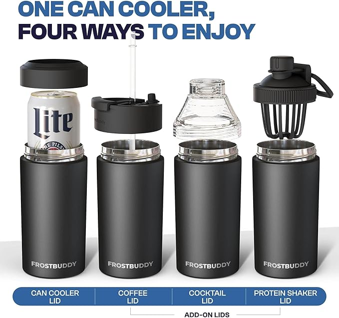 Frost Buddy NCAA Universal Buddy - Fits all - Stainless Steel Can Cooler for 12 oz & 16 oz Regular or Slim Cans & Bottles - Stainless Steel (Florida State Seminoles)