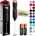 Zulay Kitchen Powerful Frother Wand AA Batteries Included, Ultra Fast Handheld Drink Mixer, Comfort Milk Frother, Stainless Steel Whisker, Frother Handheld for Coffee, Protein & Matcha - Frothmate 2.0