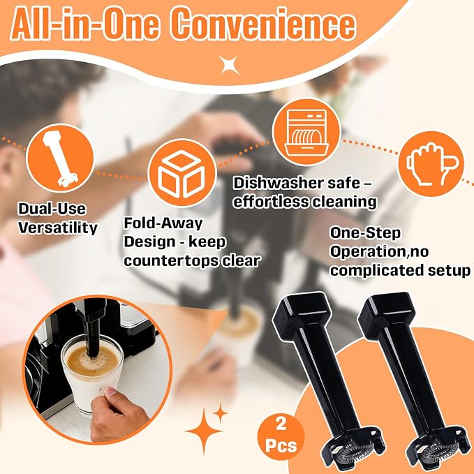 2 Pack Fold-Away Frother Whisk Replacement, Compatible with Ninja frother replacement, Fit for DualBrew & Specialty Models CF090 CF092 CF097 CM400 CM401 CP300 CP301 CP307