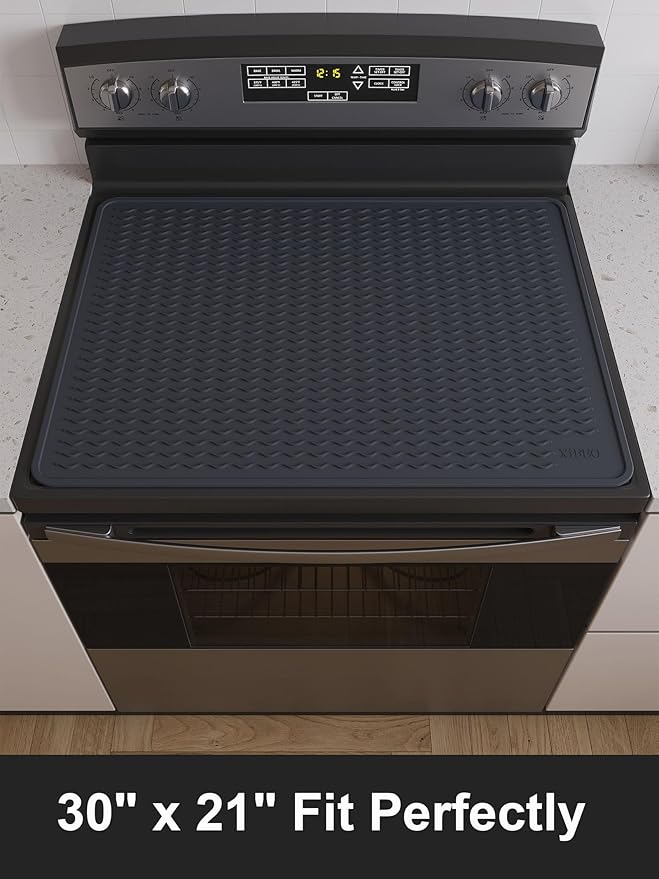 XiFEO Stove Top Covers for Electric Stove, Food Grade Heavy Duty Silicone Glass Stove Top Cover Protector, Induction Cooktop Protector, Heat Resistant Range Ceramic Stove Top Covers Mat, Oven Cover