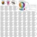 MR.R Set of 48 Sublimation Blanks Dishwasher White Ceramic Coffee Mugs 11oz Blank Ceramic Classic Drinking Cup Mug for Milk Tea Cola Water