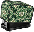 Green Mandala Ethnic Toaster Cover 2 Slice, Cute Country Bread Machine Cover, Washable Toaster Kitchen Small Appliance Cover Stain Resistant,with Top Handle