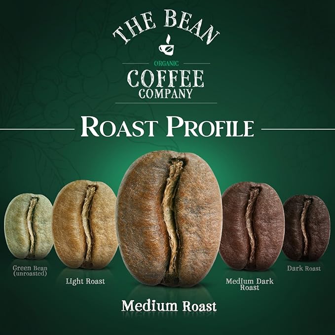 The Bean Organic Coffee Company Central America, Medium Roast, Whole Bean Coffee, 5-Pound Bag