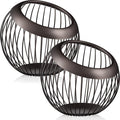 2 Pieces Coffee Pods Holder K Pods Holder Large Capacity Coffee Pod Baskets Stainless Steel Cup Organizer Sturdy for Espresso Capsule Pot Storage Metal Wire Fruit Bowl Snack Storage(Dark Brown)