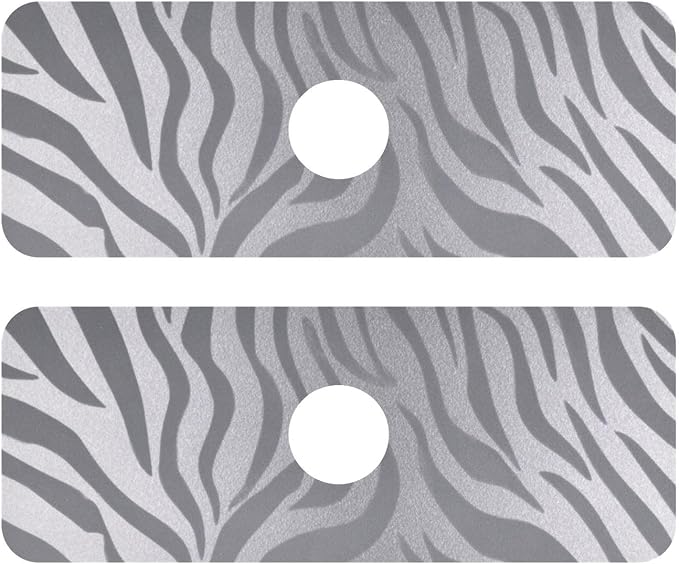 Kitchen Sink Splash Guard 2 PCS 14.7 Inch Sink Faucet Mat Splash Guard for Bathroom Countertop Water Absorbent Foldable Cuttable Soft Washable Light Silvery Zebra Print