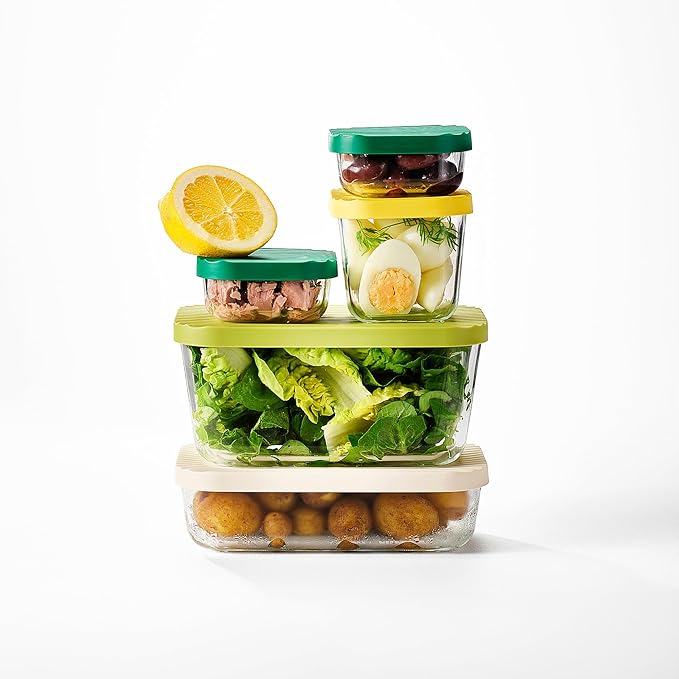 ProTuning HAVSTOBIS Food container with lid, set of 5, transparent/multicolour