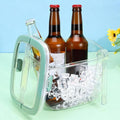 5L Ice Cube Storage Bin with Lid and Tong, Clear Ice Bucket for Freezer Portable Plastic Refrigerator Containers Wine Ices Bucket with Handle for Whiskey Cocktail Bar Parties Outdoor Camping
