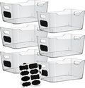 ShelfShaper Plastic Clear Storage Bins with Labels, Home Freezer Refrigerator Pantry Organizers and Storage Containers Fridge Organizer Bins Kitchen Organization Cabinet Medicine Bin for organizing