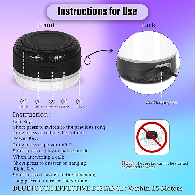 8 Pack 20Oz Music Speaker Tumbler, Sublimation Tumbler Blanks Skinny Straight, Double Wall Insulated Music Coffee Mug with Detachable LED Light, Speaker Cup（Black）