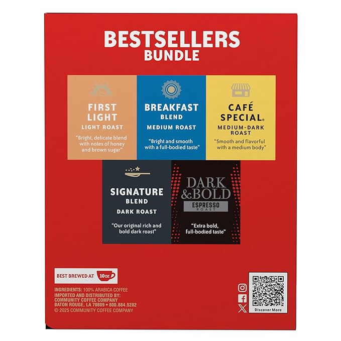 Community Coffee Bestsellers Bundle Variety Pack, 40 ct K-Cup® Pods (Pack of 1)