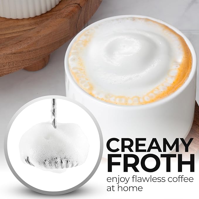 Zulay Kitchen Rechargeable Milk Frother Handheld - Frother Wand, Drink Mixer, Electric Whisk Frother, for Cappuccinos, Matcha & Protein Powder - Dynamic Triple Whisk, 3 Speed 500mAh Light Gray
