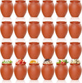 FirstGift 24 Pcs Natural Cantaritos De Barro 3oz - Unpainted Mexican Clay Shot Glasses for Tequila & DIY, Handmade Terracotta Cups for Taco Tuesday, Large Fiesta Party & Crafts