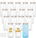 20 Oz Acrylic Snow Globe Tumbler, 16 Pack Pre-Drilled Double Wall Plastic Snowglobe Cup for Glitter Snow Globe Diy, with Bamboo Lid
