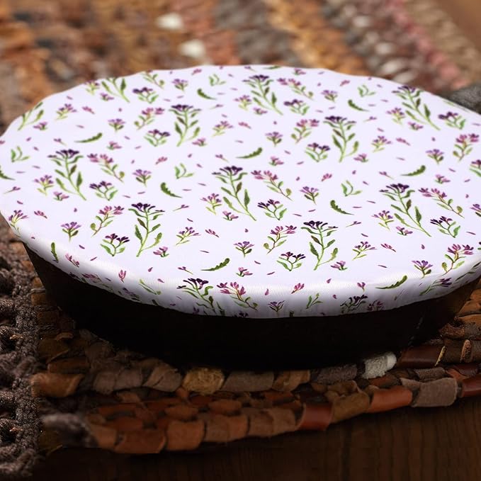 Patelai 10 Pcs Bowl Covers Reusable in 5 Size Stretch Cloth Fabric Elastic Food Storage Bowl Covers Bread Sourdough Lids for Proofing Food Fruits Leftover(Red, Green, Yellow,Flowers Style)