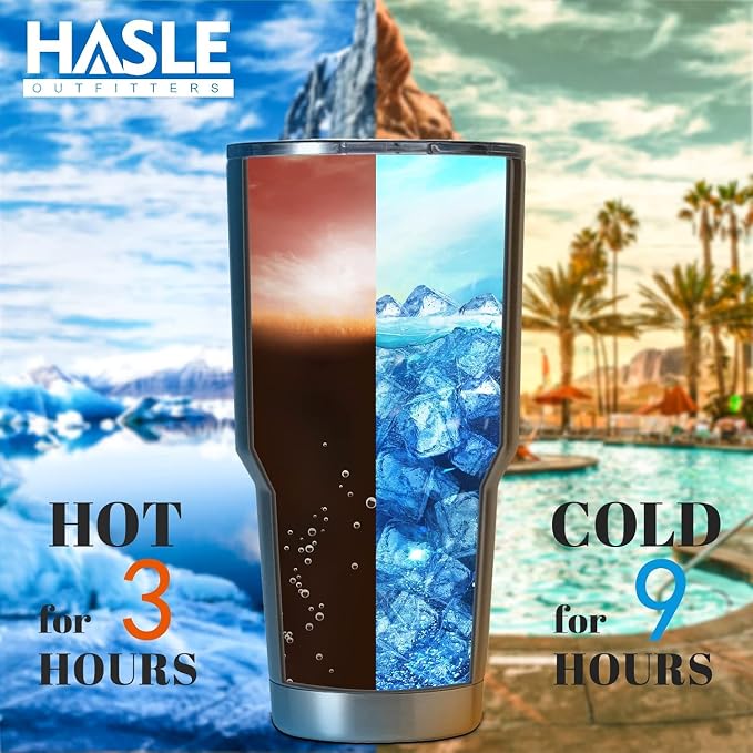 HASLE OUTFITTERS 30oz Stainless Steel Tumbler, Double Wall Vacuum Insulated Travel Mug Tumbler, Durable Insulated Coffee Mug, Gift Box Set (Grey, 12)