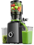 Cold Press Juicer, EUHOMY 5.3" Wide Feed Chute Juice Extractor Machine with 400W, High Juice Yield, Slow Masticating Juicer for Whole Vegetables & Fruits