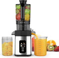 Electactic Slow Juicer Machine with 300W Pure Copper Motor, 4.35-Inch Wide Chute & Reverse Function, Stainless Steel Juicer for Family Daily Use