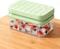 Silicone Ice Cube Trays with Lid and Bin - BPA-Free, Stackable, Release for Easy Ice Making, Portable with Handle, Perfect for Cocktails and Iced Coffee (Dopamine Color)