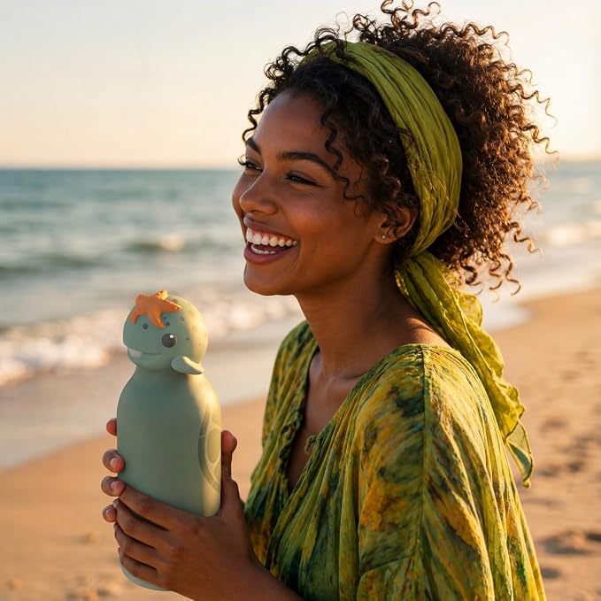 asobu Bestie Bottle Limited Edition Collectible Kids Water Bottle with Animal Character Lid 16oz (460ml) Insulated Stainless Steel, Leakproof, Reusable with Straw Fun Gift for Girls & Boys