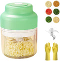 Household Electric Garlic Crusher, Cordless Mini Chopper With USB Rechargeable, Portable Food Processor for Garlic, Onion, Chili, Nuts, Vegetables (1 PCS Green)