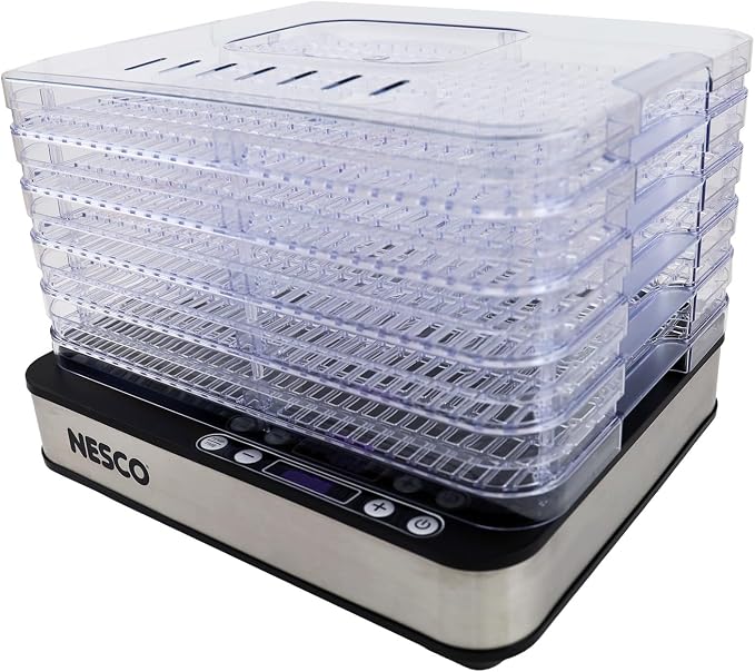 NESCO FD-5TC Snackmaster Food Dehydrator – 5 BPA-Free Trays, Adjustable Temp Control, Compact Design for Jerky, Fruit, Herbs, Pet Treats, 420W