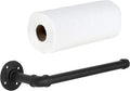 MyGift Paper Towel Holder Under Cabinet Paper Towel Holder Wall Mount, Industrial Pipe Matte Black Hanging Kitchen Towel Rack
