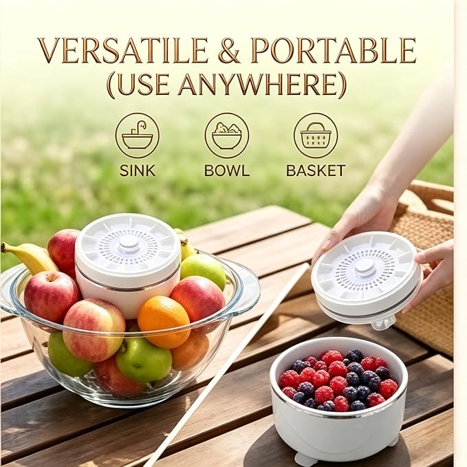 Produce Cleaner Device, Fruit And Vegetable Cleaner,2026 Upgraded Fruit And Vegetable Washing Machine Purifier Clean Produce With Titanium Electrolysis Purification For Home Kitchen (2PCS)