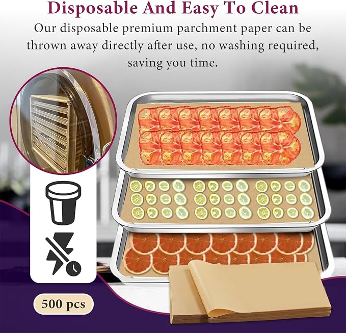 500 Packs Freeze Dryer Tray Mats For Harvest Right Freeze Dryer Accessories for Large Trays, Parchment Sheets, Freeze Dryer Tray Mats for Harvest Right