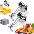 Hand Juicer Squeezer - Aluminum Alloy Fresh Fruit Juice Extractor, Fruit Juice Handheld Press Squeezer with Seed Filter, Heavy Duty Manual Hand Press Juicer for Citrus and Other Fruits (2PCS)