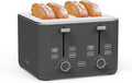 Martha Stewart 4 Slice Toaster, 10 Shade Settings with Defrost, Cancel, Bagel & Gluten-Free, Extra-Wide Self-Centering Slots for Waffles & Artisan Bread, Removable Crumb Tray, Cord Wrap, 1800W, Caviar