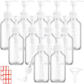 Tanlade Glass Pump Bottle Dispenser 4 oz Travel Bottles with Pump Refillable Glass Containers for Toiletries Lotion Liquid Soap Shampoo Essential Oils Cosmetic Travel Accessories(White)