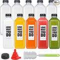 Fhxtcygj 10pcs 33oz Plastic Bottles with Caps, Juice Container with Lids, Empty Plastic Juice Bottles Reusable Clear Bulk Beverage Containers with Tamper Evident Cap for Milk, Smoothie, Drinks
