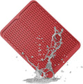 ZLR Silicone Dish Drying Mat & Heat Resistant Trivet (12" x 16") - Waterproof Counter Protector for Air Fryer, Coffee Maker - Non-Slip, BPA Free Kitchen Pad, Easy Clean Dishwasher Safe (Lava Red)
