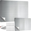 MorningRo 2 Pack Magnetic Board for Wall for Magnets 17.5" x 11.5" and 9.5"x 6.5" Stainless Iron Plate with Back Adhesive Mounting Screws for Bulletin Board Magnets Spice Jar Wall Fridge Display