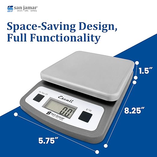San Jamar SCDG2LP Low-Profile Digital Food/Kitchen Scale, 2lb Capacity