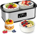 Yogurt Maker with Two 1 Quart Glass Bowls, Yogurt Maker Machine with Precise Temp Control (68-127℉) & 48H Timer, Auto Shut-Off, BPA-Free, for Homemade Probiotic Yogurt & Gut Health