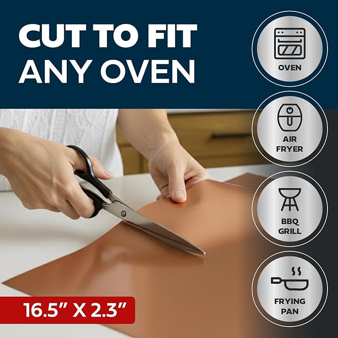 Cooks Innovations Non-Stick Oven Protector Mat - Heavy Duty Nonstick Oven Rack Liners to Protect Convection, Electric, Gas, & Microwave Ovens - BPA & PFOA Free Heat Resistant Baking Mat