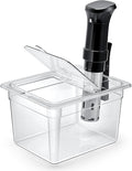 HOMENOTE Sous Vide Container 12 Quart with Universal Collapsible Hinged Lid,Sous Vide Accessories Kit BPA Free,Compatible with Anova and Most Sous Vide Cookers