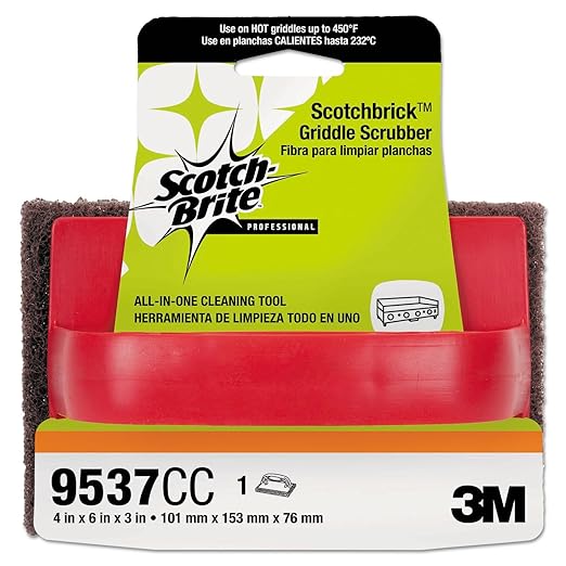 Scotch-Brite Professional 59203 Scotchbrick Griddle Scrubber, 4w x 6d x 3h, Red/Brown, Pack of 12