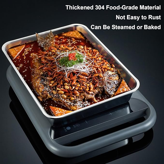 Baking Sheet, Stainless Steel Tray, Dishwasher Leak Pan, Metal Drip Pan for Kitchen Baking, Barbecue, Lab Instrument, Pet Treatment(41.5 * 29.5cm/16.3 * 11.6in)