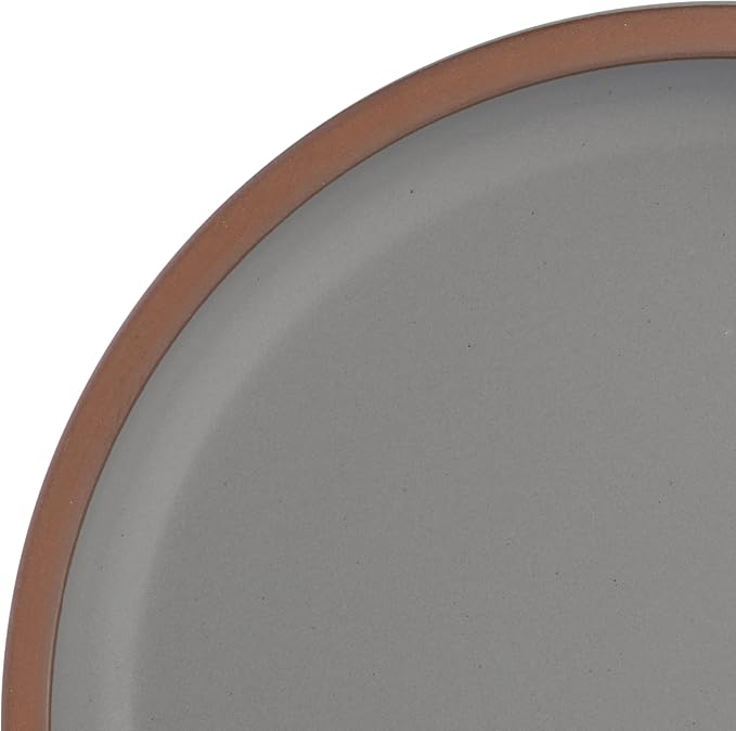 Gibson Elite Lagos Coupe Dinnerware Set, Service for 4 (16pcs), Grey, Grey (Double Bowl)