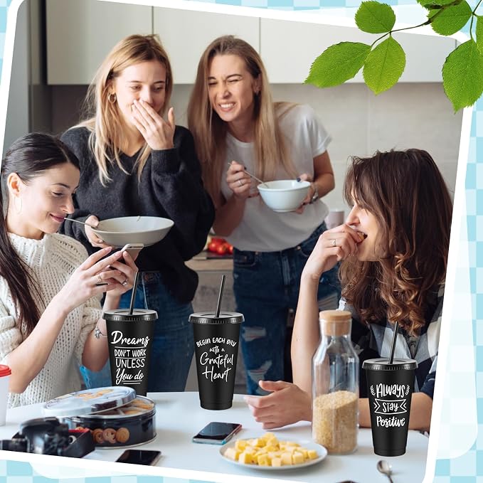Uiifan 50 Pcs Inspirational Cups Bulk Appreciation Gifts for Employee Coworker Staff Team Thank You Gifts, Office Prizes for Adults Work Party Favors, Associates, Giveaways (Black)