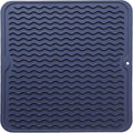 MicoYang Silicone Dish Drying Mat for Multiple Usage,Easy clean,Eco-friendly,Heat-resistant Silicone Mat for Kitchen Counter or Sink,Refrigerator or Drawer liner Navy Blue M 12 inches x 12 inches
